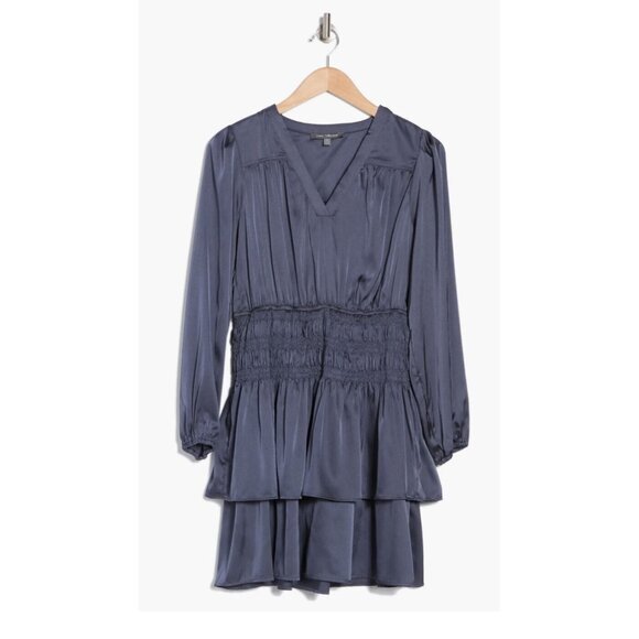 NWT Grey Collective V-Neck Long Sleeve Smocked Mini Dress Size Large - Picture 3 of 4